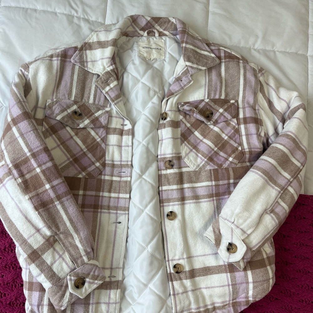 Aeropostale Plaid Button-Up Jacket